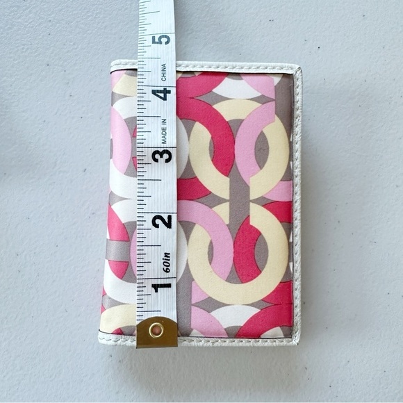 Coach Kristin Op Art Chain Link Satin Wallet Card Case - Picture 3 of 9